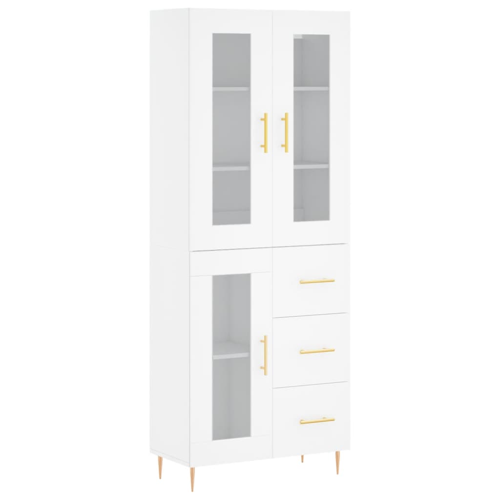 Tall cabinet, white, 69.5x34x180 cm, composite wood