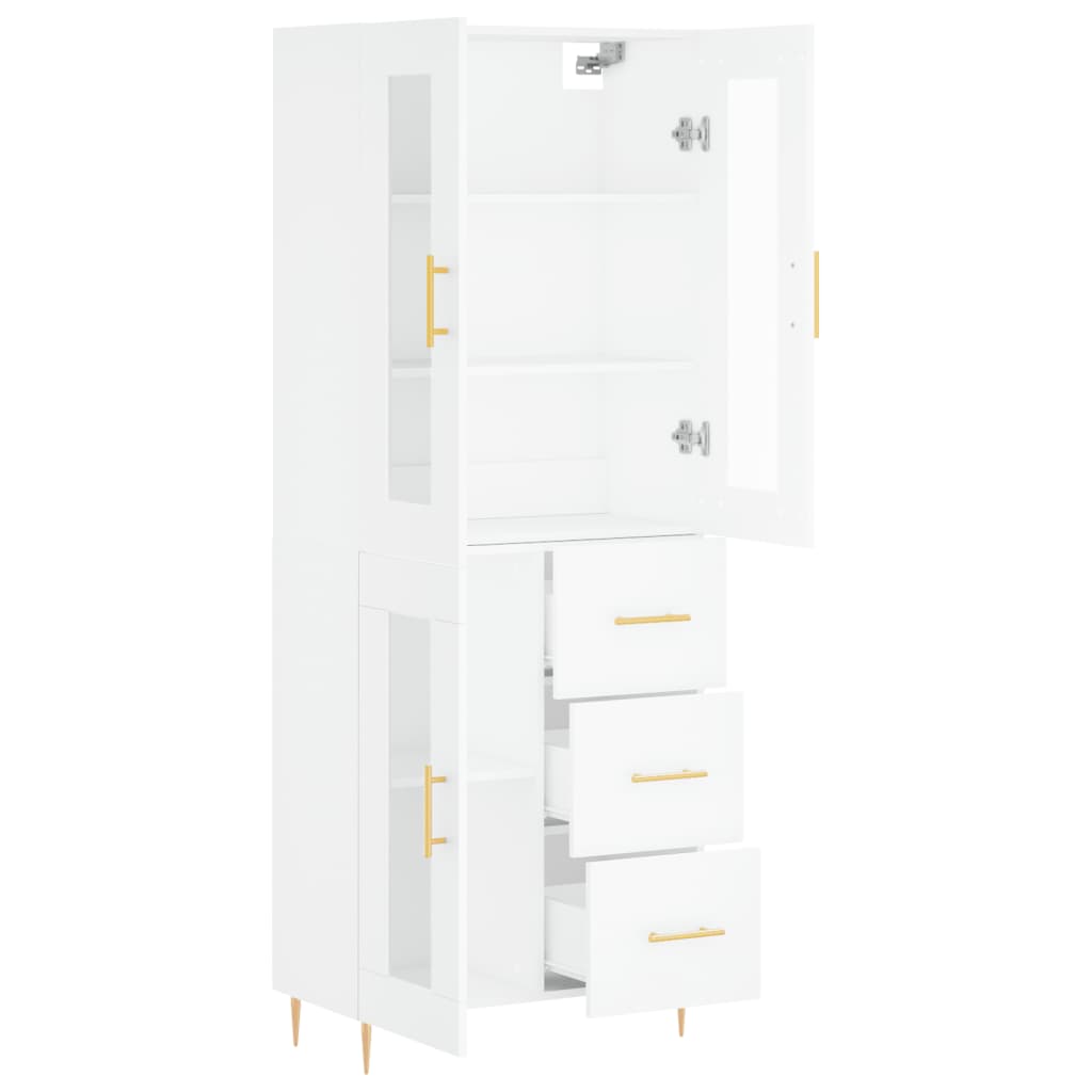 Tall cabinet, white, 69.5x34x180 cm, composite wood