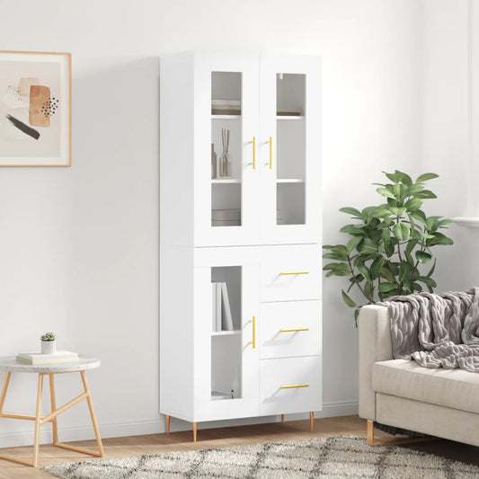 Tall cabinet, white, 69.5x34x180 cm, composite wood