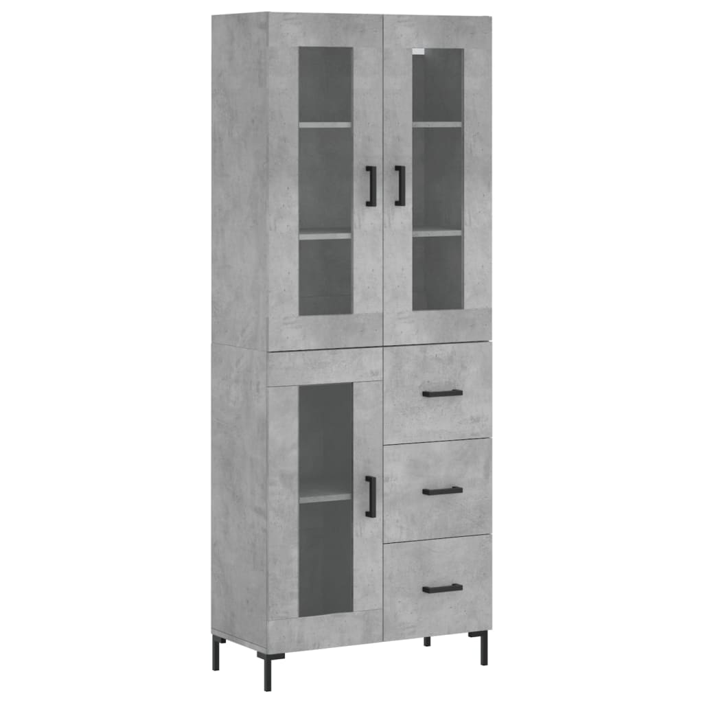 Tall cabinet, concrete gray, 69.5x34x180, composite wood