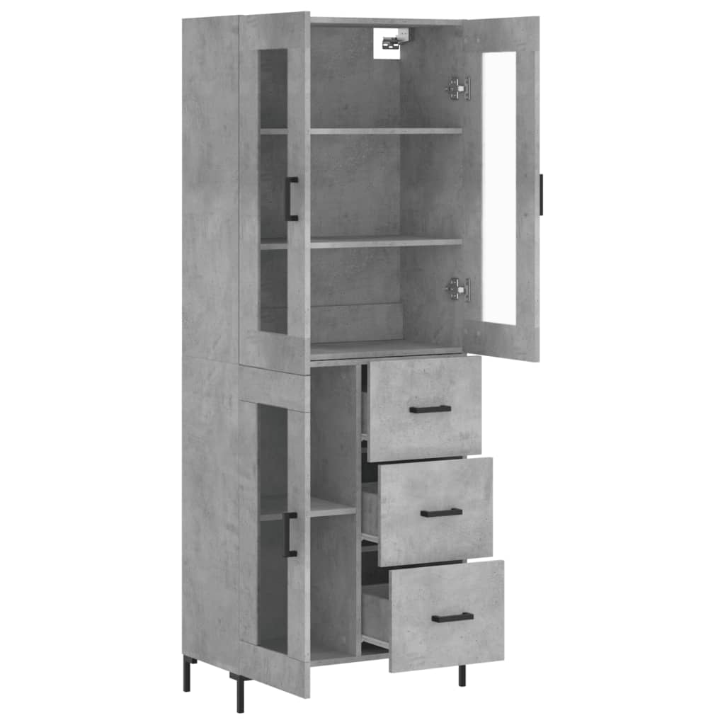 Tall cabinet, concrete gray, 69.5x34x180, composite wood