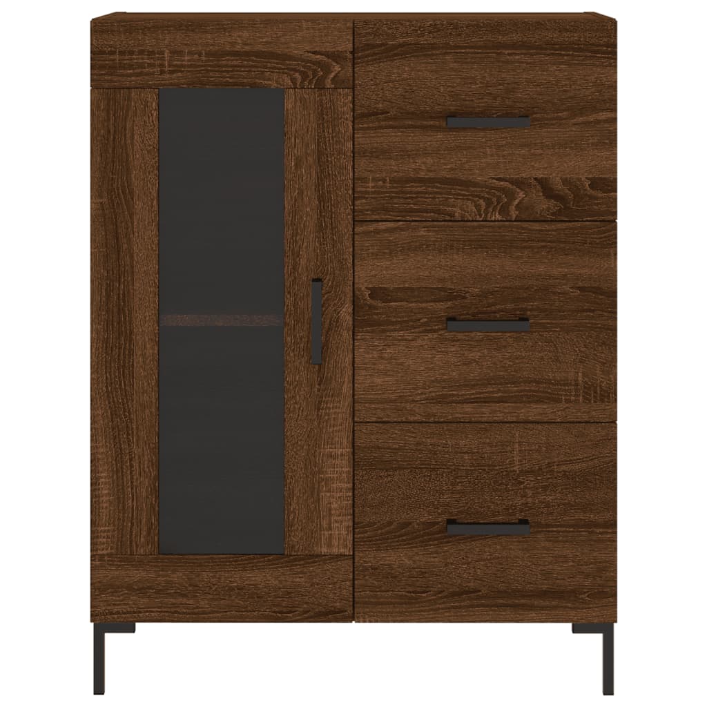 Tall cabinet, brown oak, 69.5x34x180 cm, composite wood