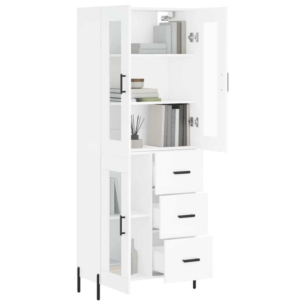 Tall cabinet, white, 69.5x34x180 cm, composite wood