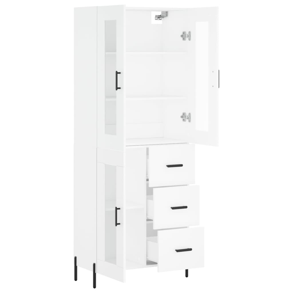 Tall cabinet, white, 69.5x34x180 cm, composite wood