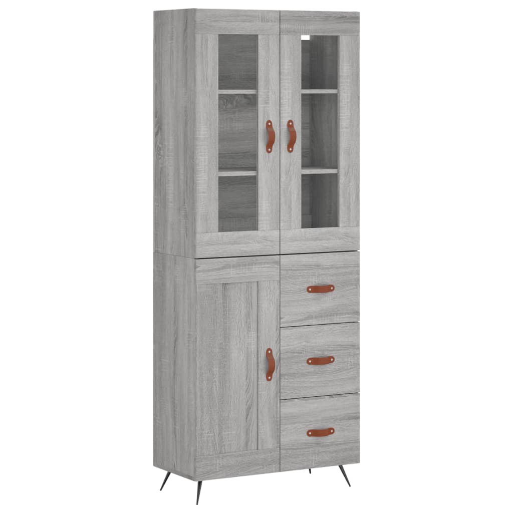 Tall cabinet, sonoma gray, 69.5x34x180 cm, composite wood