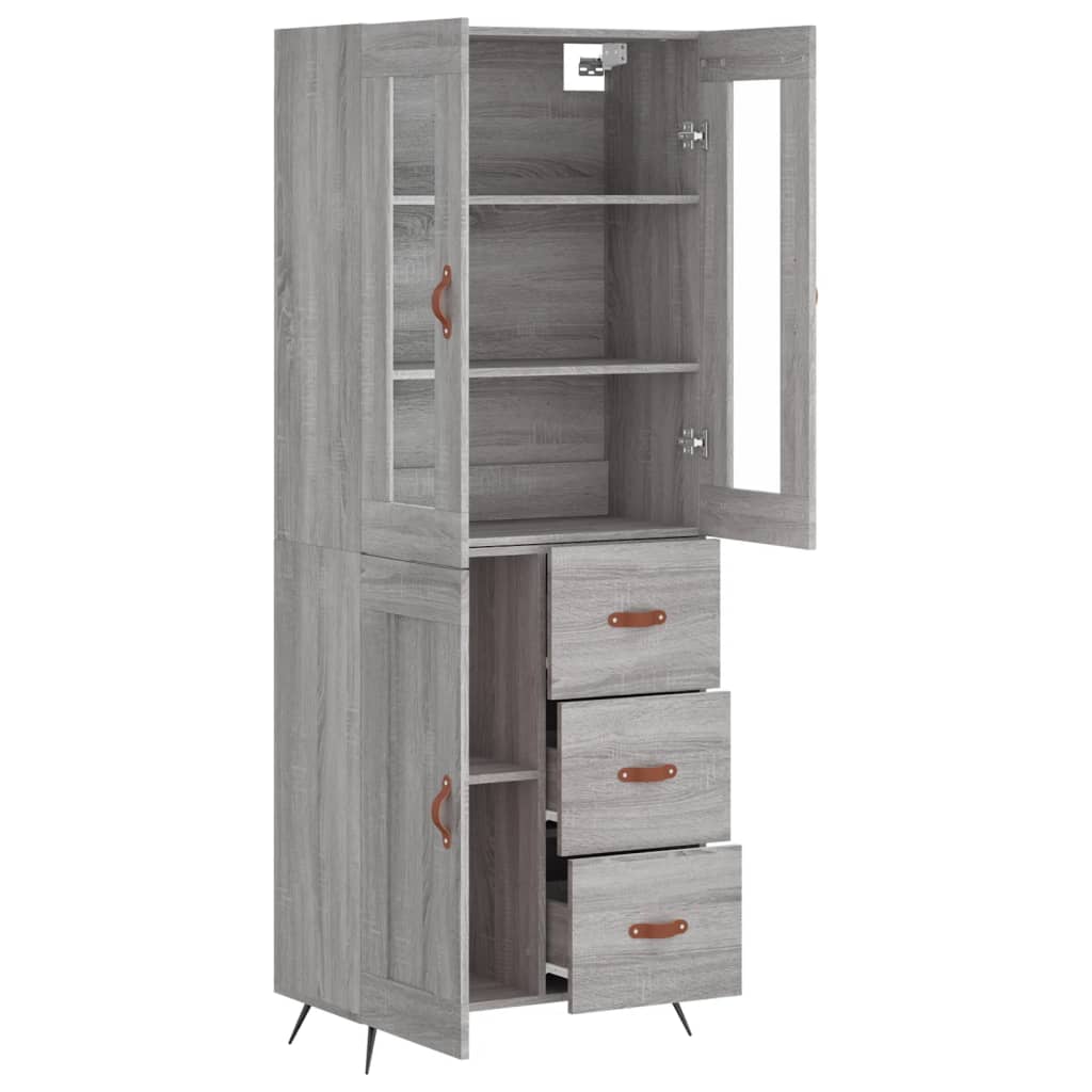 Tall cabinet, sonoma gray, 69.5x34x180 cm, composite wood