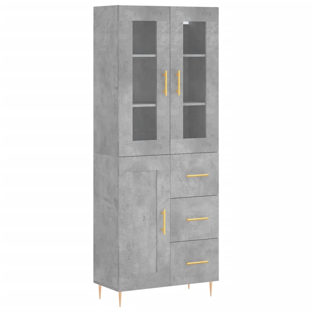 Tall cabinet, concrete gray, 69.5x34x180, composite wood