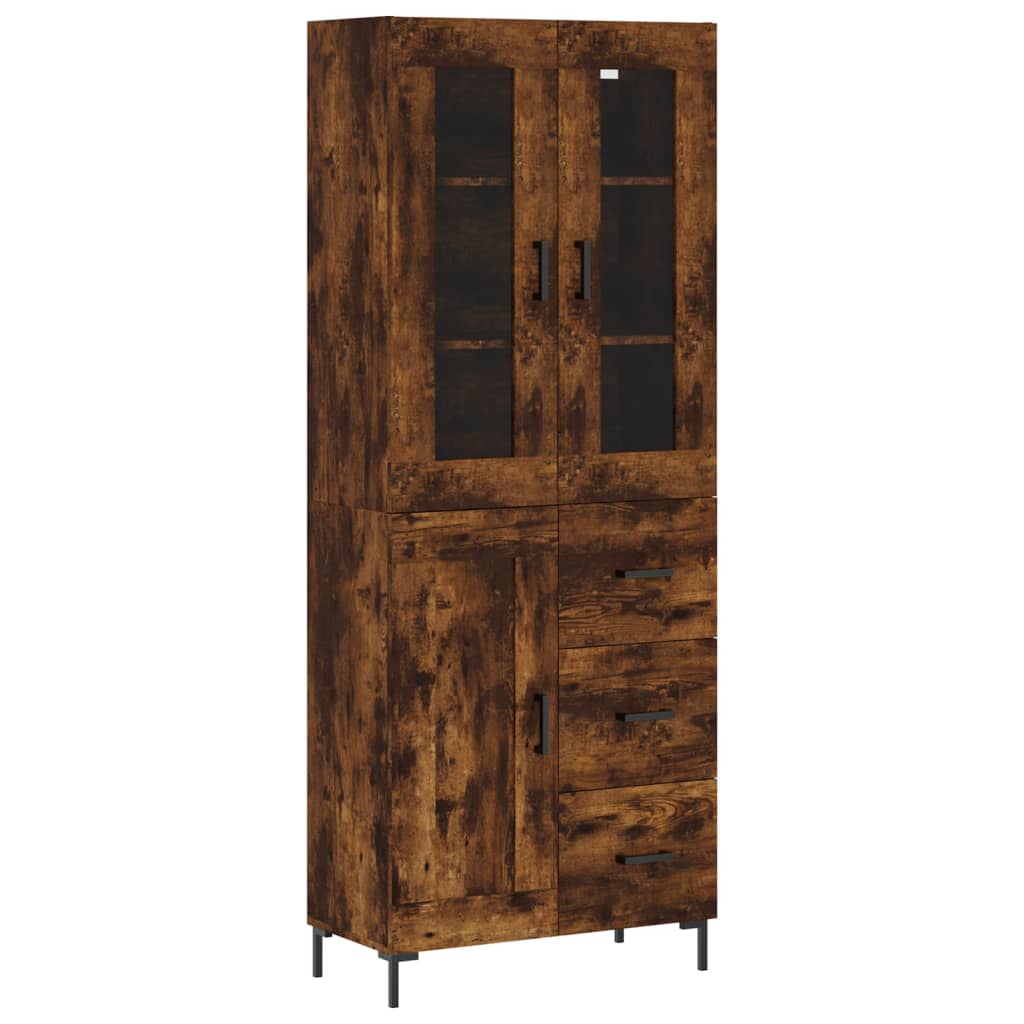 Tall cabinet, smoky oak, 69.5x34x180, composite wood