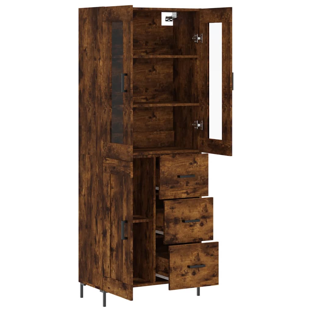 Tall cabinet, smoky oak, 69.5x34x180, composite wood