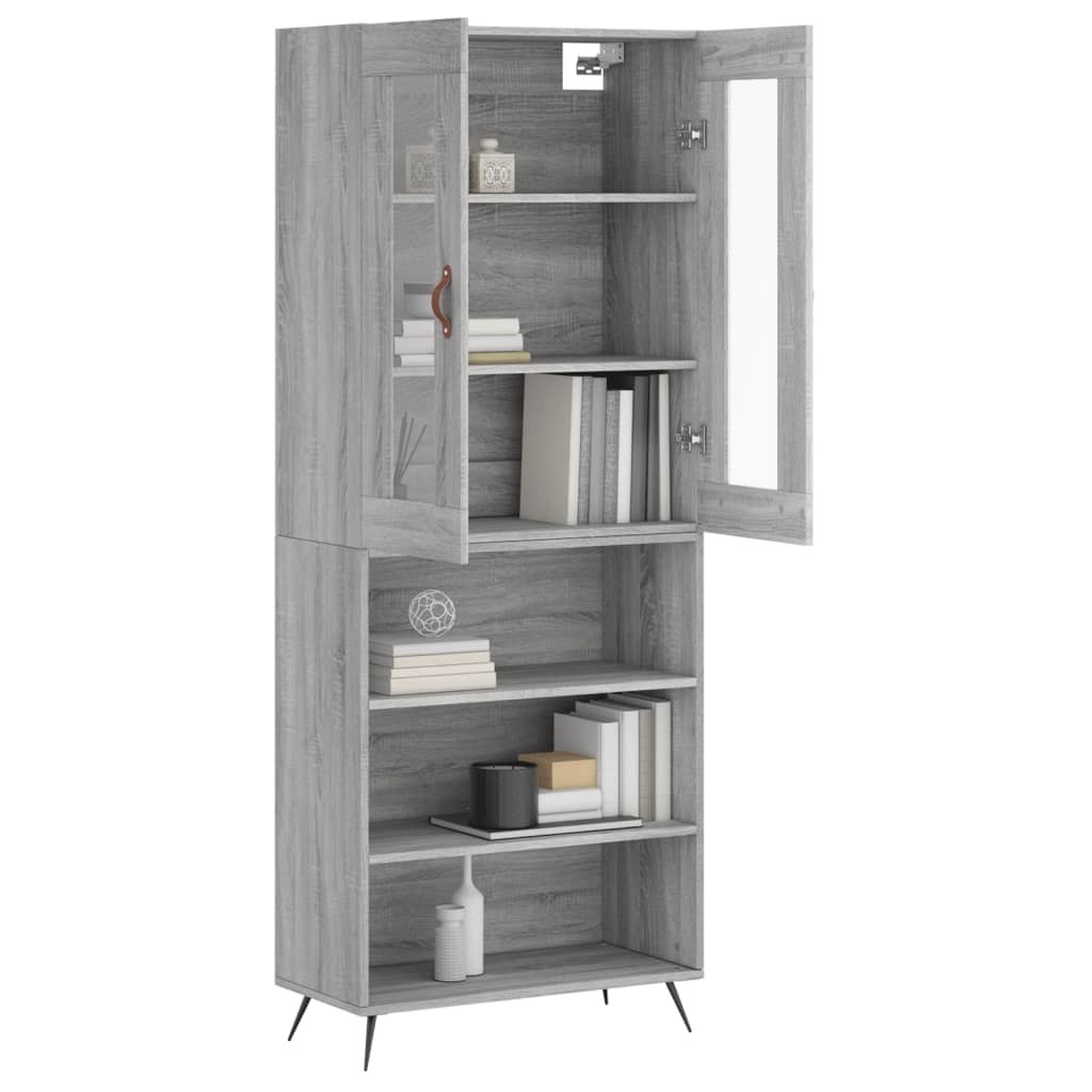 Tall cabinet, sonoma gray, 69.5x34x180 cm, composite wood