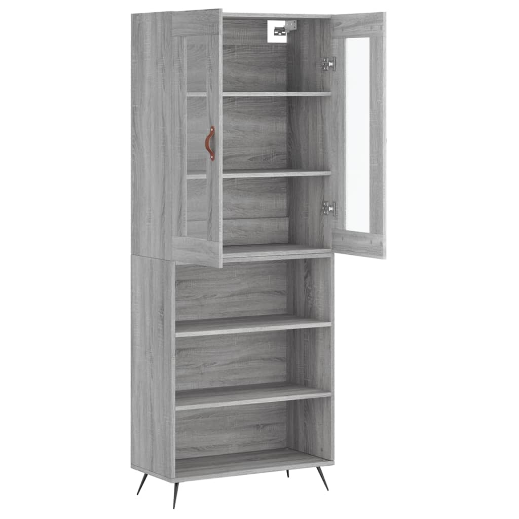 Tall cabinet, sonoma gray, 69.5x34x180 cm, composite wood