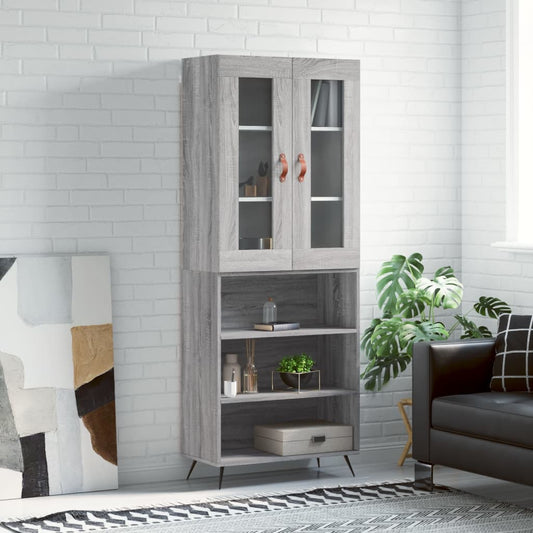 Tall cabinet, sonoma gray, 69.5x34x180 cm, composite wood