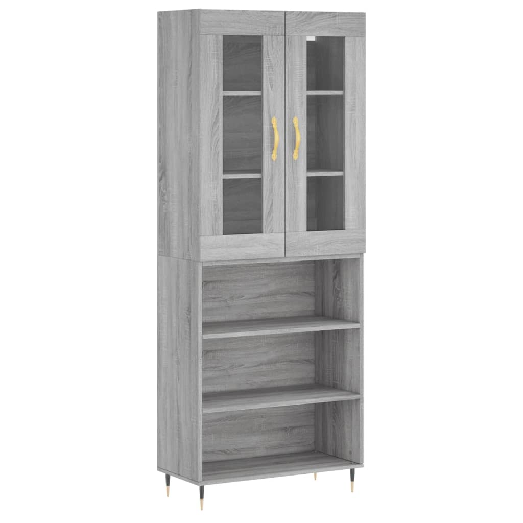 Tall cabinet, sonoma gray, 69.5x34x180 cm, composite wood