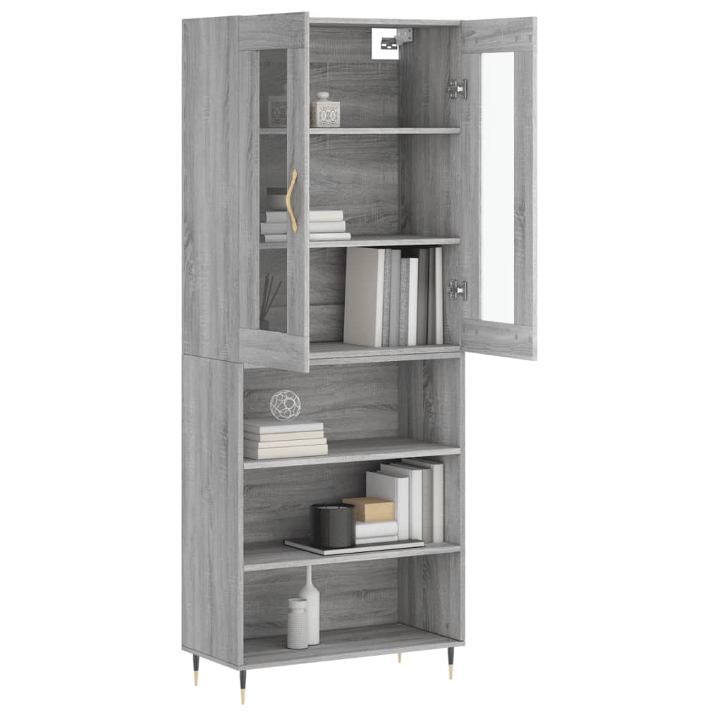 Tall cabinet, sonoma gray, 69.5x34x180 cm, composite wood