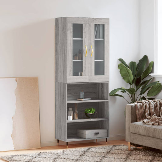 Tall cabinet, sonoma gray, 69.5x34x180 cm, composite wood