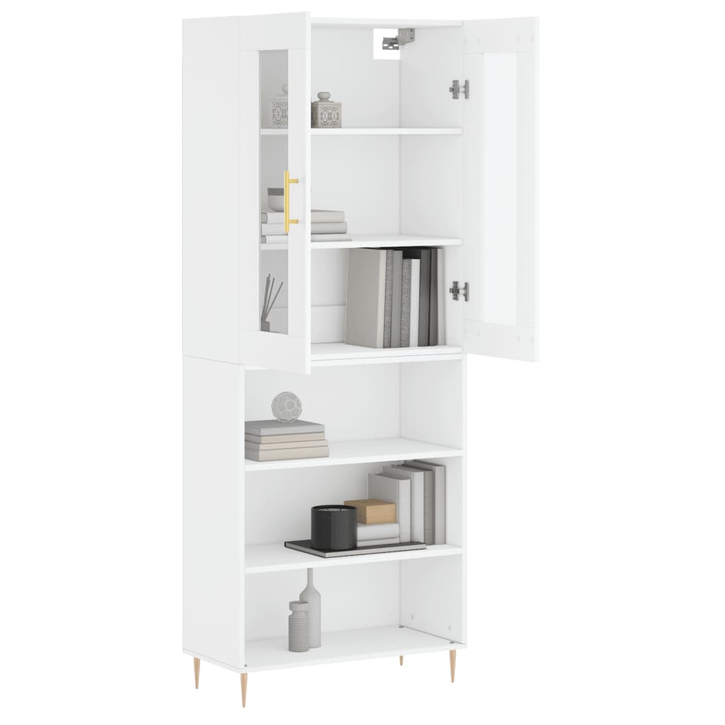 Tall cabinet, white, 69.5x34x180 cm, composite wood