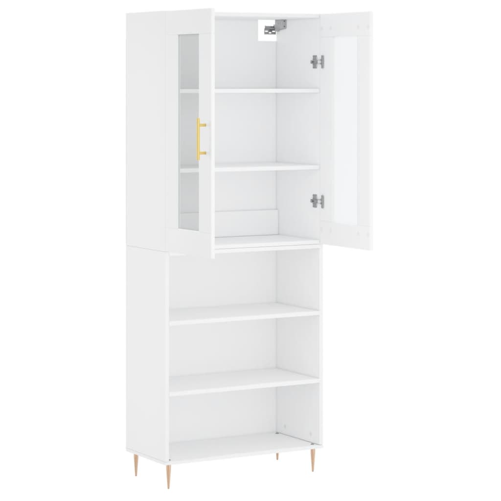 Tall cabinet, white, 69.5x34x180 cm, composite wood