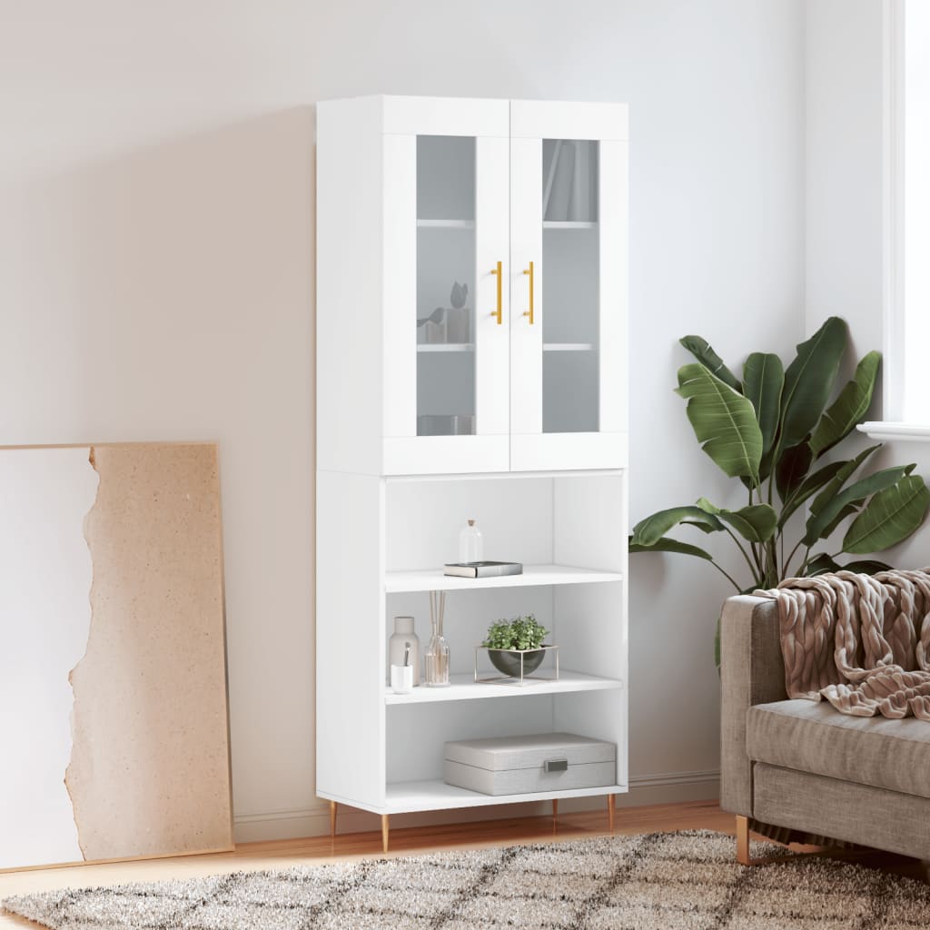 Tall cabinet, white, 69.5x34x180 cm, composite wood