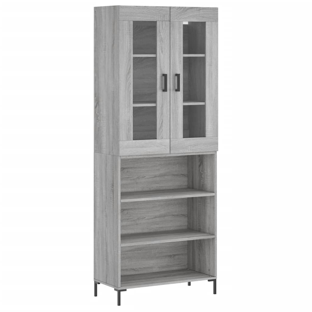 Tall cabinet, sonoma gray, 69.5x34x180 cm, composite wood