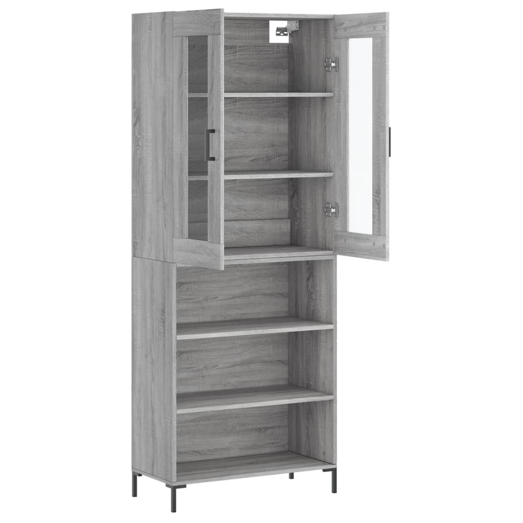 Tall cabinet, sonoma gray, 69.5x34x180 cm, composite wood