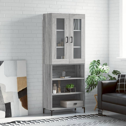 Tall cabinet, sonoma gray, 69.5x34x180 cm, composite wood