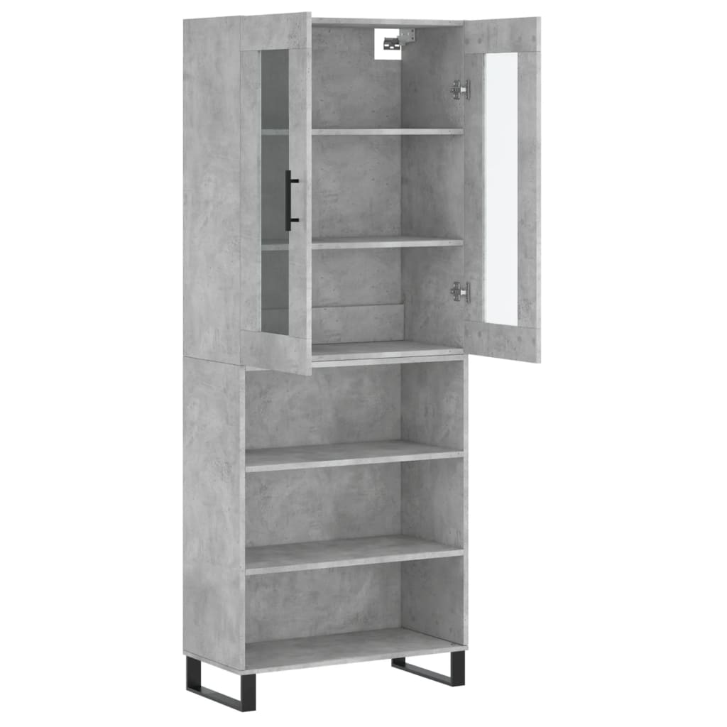 Tall cabinet, concrete gray, 69.5x34x180, composite wood