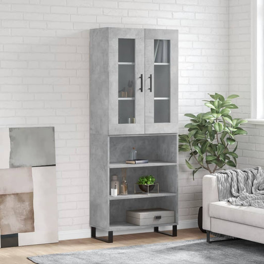 Tall cabinet, concrete gray, 69.5x34x180, composite wood