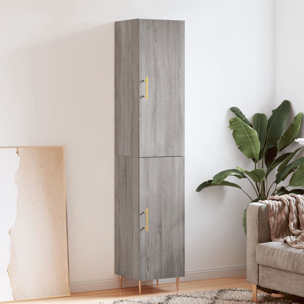 Tall cabinet, sonoma grey, 34.5x34x180 cm, engineered wood