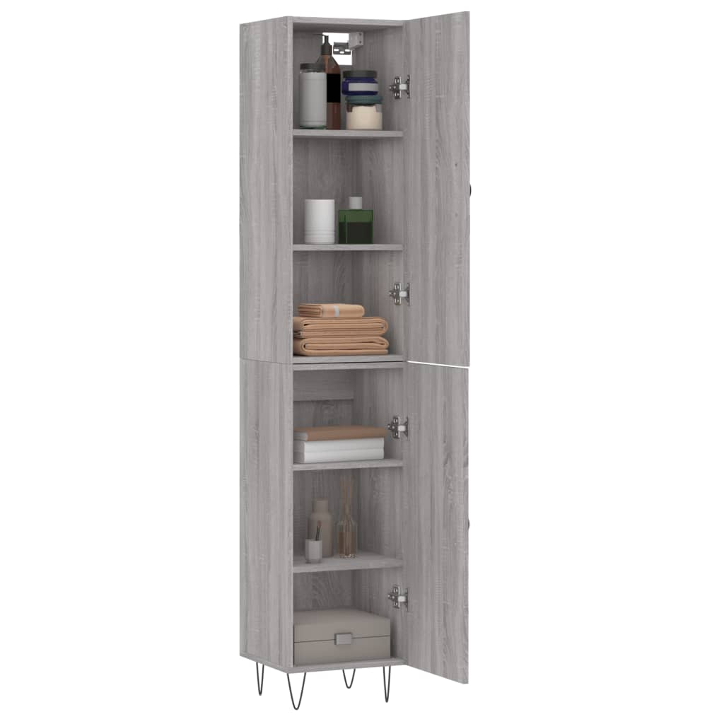 Tall cabinet, sonoma grey, 34.5x34x180 cm, engineered wood