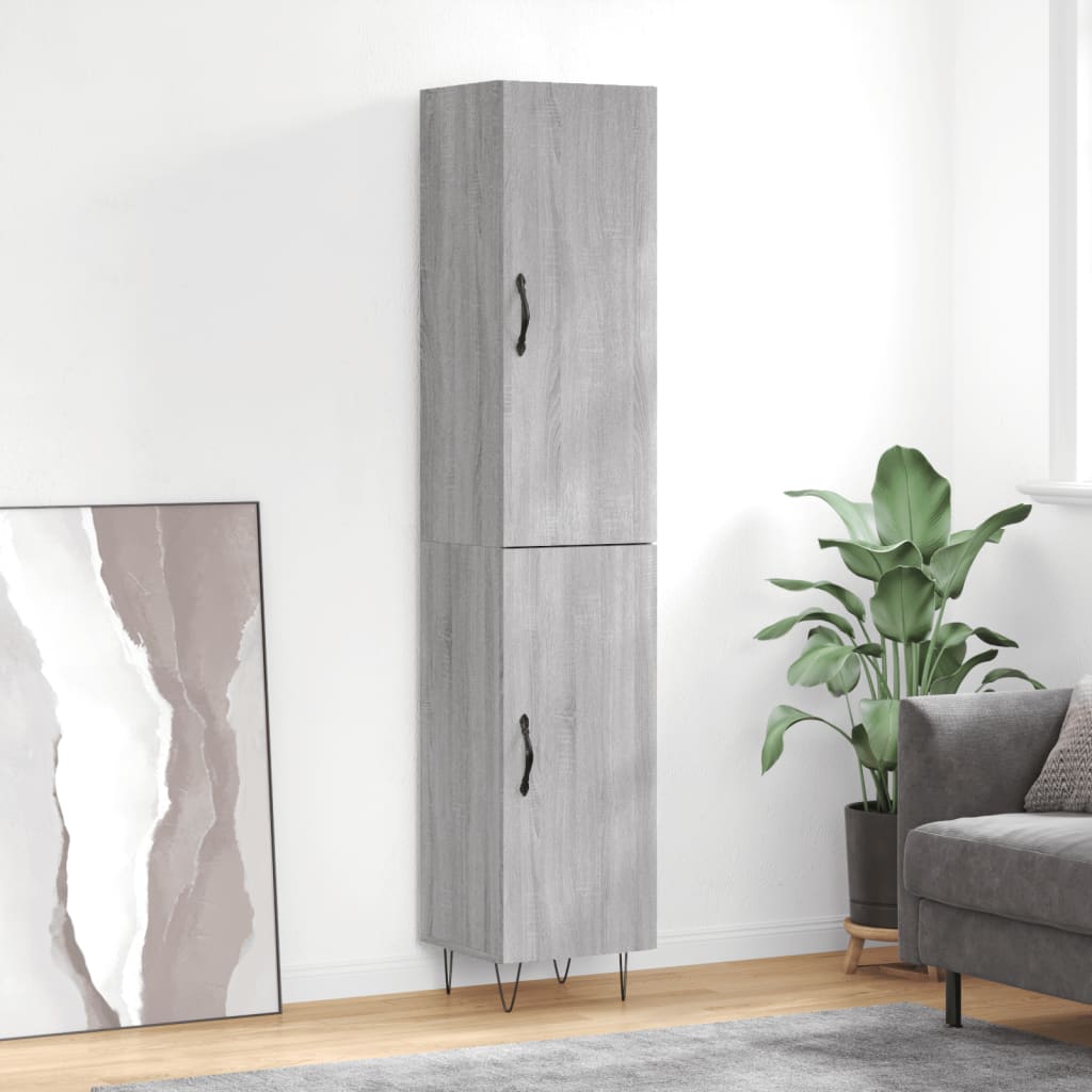 Tall cabinet, sonoma grey, 34.5x34x180 cm, engineered wood