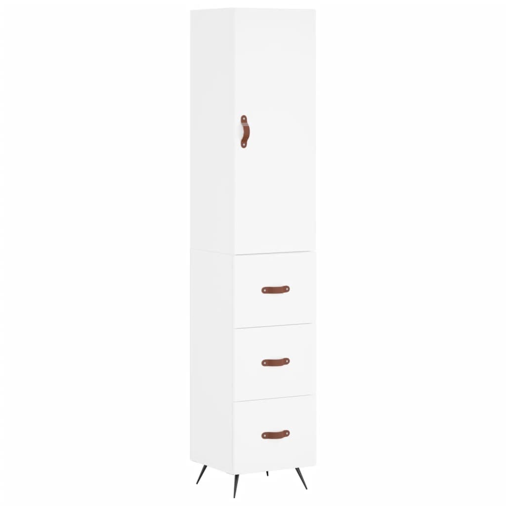 Tall cabinet, white, 34.5x34x180 cm, processed wood