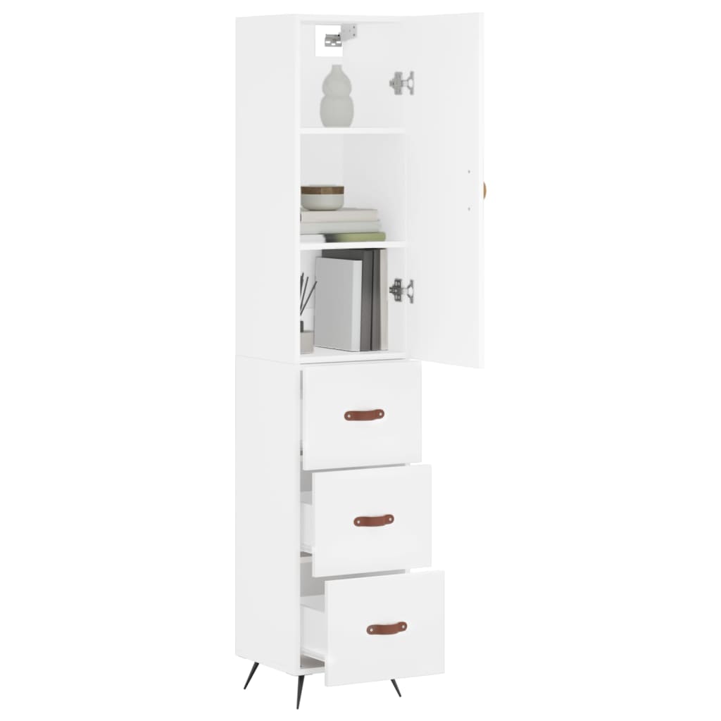 Tall cabinet, white, 34.5x34x180 cm, processed wood