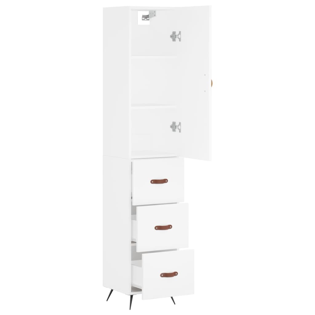 Tall cabinet, white, 34.5x34x180 cm, processed wood