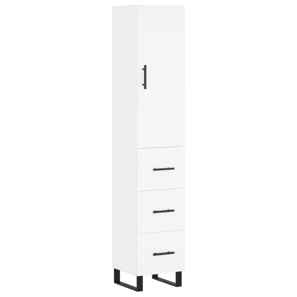 Tall cabinet, white, 34.5x34x180 cm, processed wood