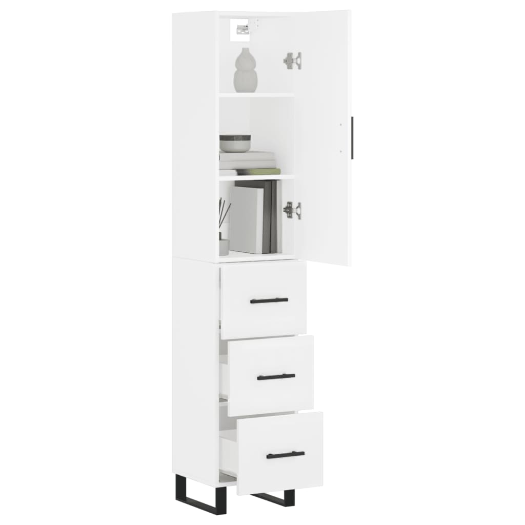 Tall cabinet, white, 34.5x34x180 cm, processed wood