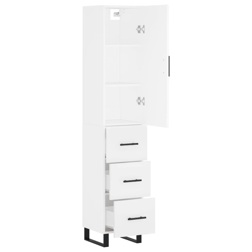 Tall cabinet, white, 34.5x34x180 cm, processed wood