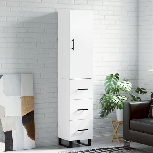 Tall cabinet, white, 34.5x34x180 cm, processed wood