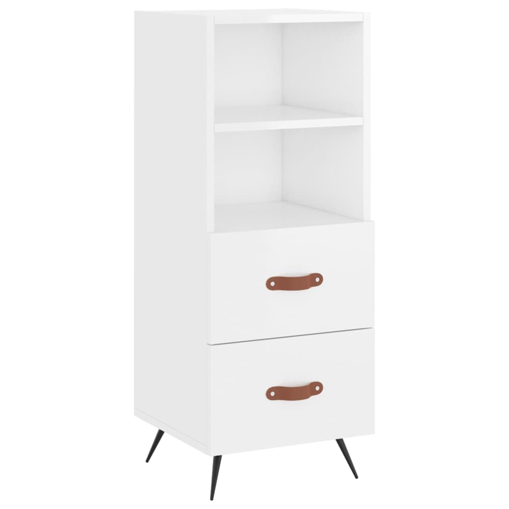 Tall cabinet, high-gloss white, 34.5x34x180 cm, engineered wood