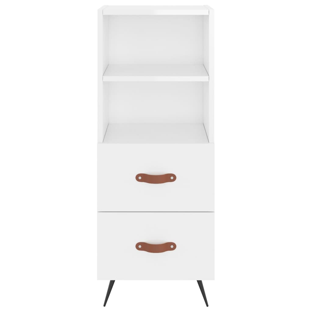 Tall cabinet, high-gloss white, 34.5x34x180 cm, engineered wood