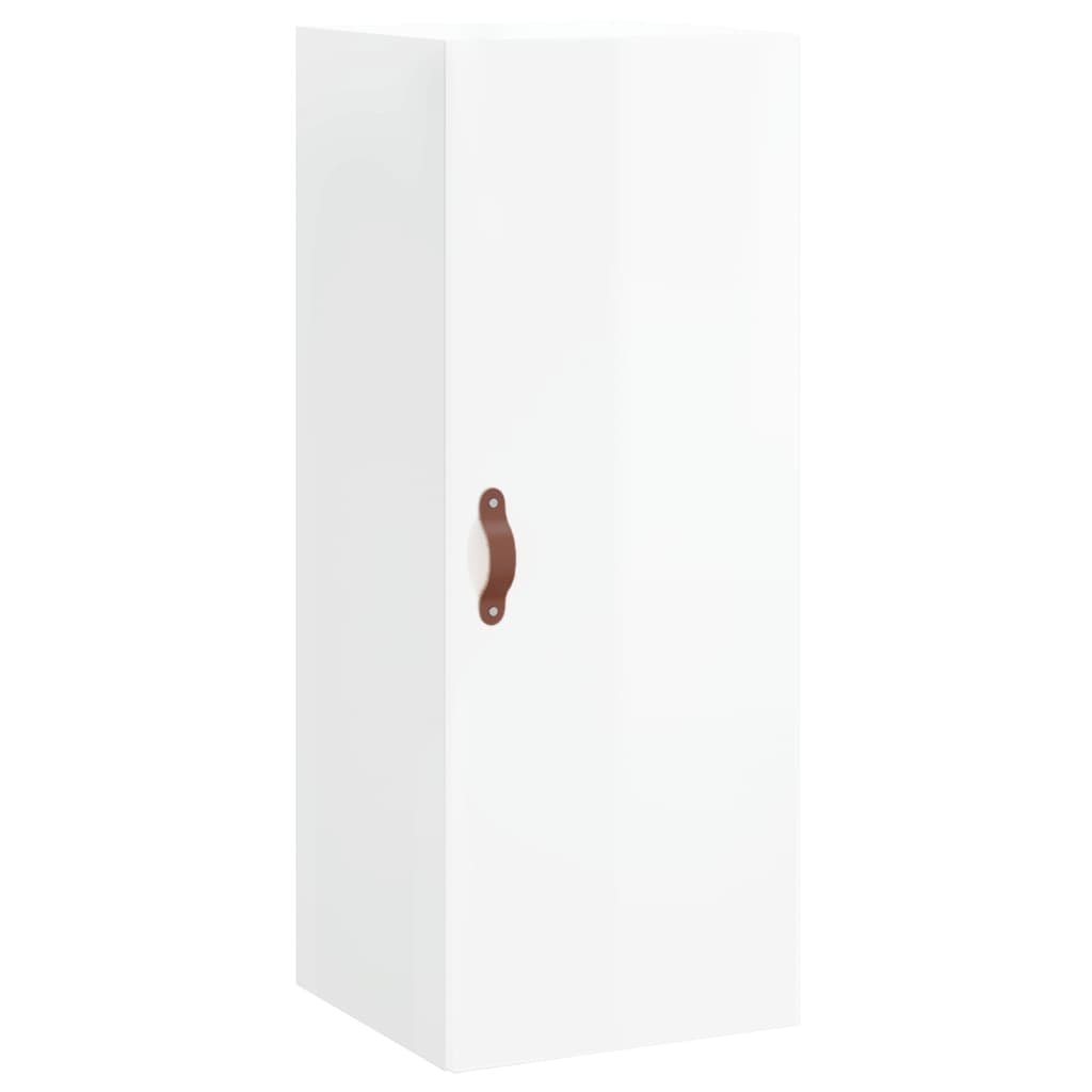 Tall cabinet, high-gloss white, 34.5x34x180 cm, engineered wood