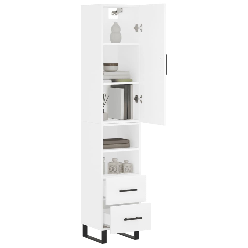 Tall cabinet, white, 34.5x34x180 cm, processed wood