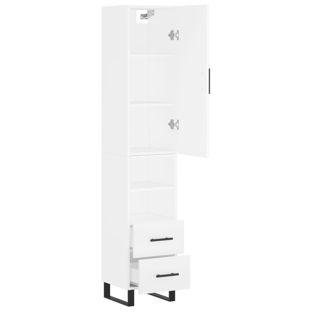 Tall cabinet, white, 34.5x34x180 cm, processed wood