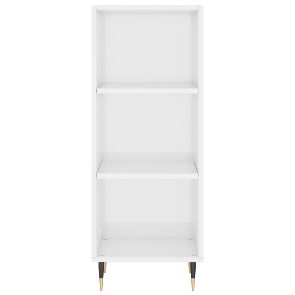 Tall cabinet, high-gloss white, 34.5x34x180 cm, engineered wood