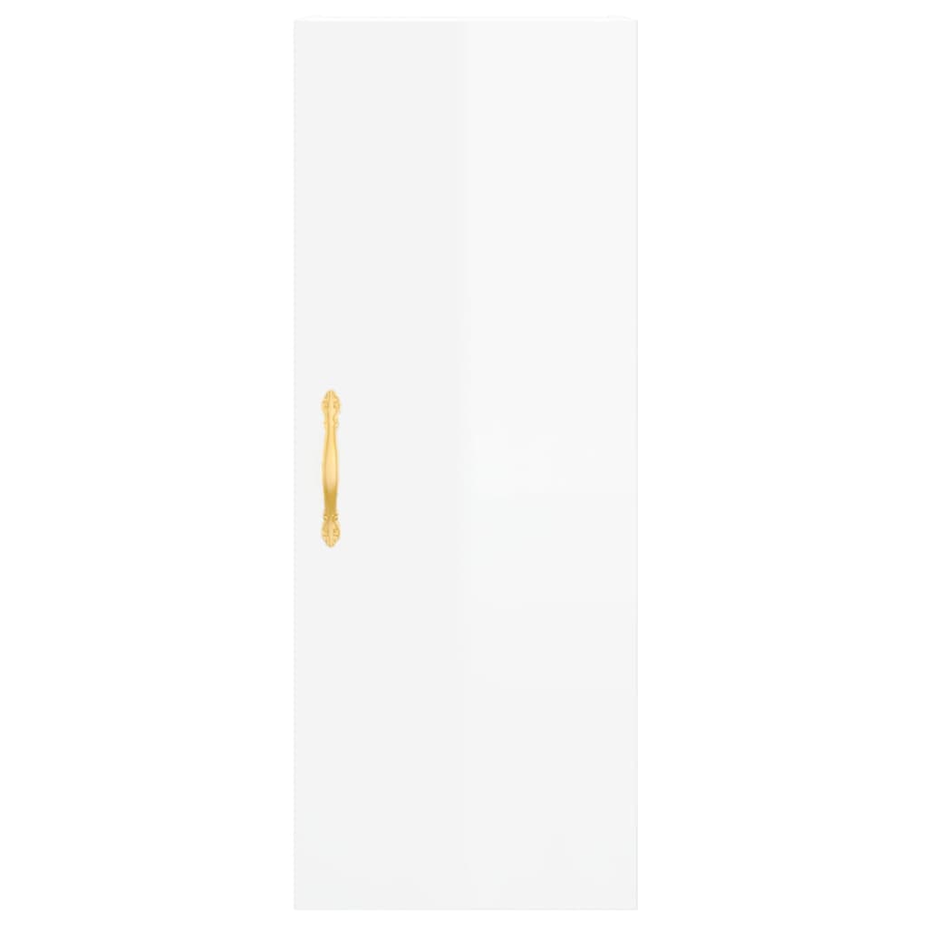 Tall cabinet, high-gloss white, 34.5x34x180 cm, engineered wood