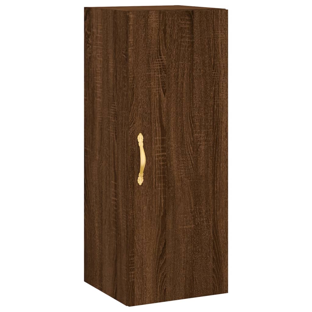 Tall cabinet, brown oak, 34.5x34x180 cm, processed wood