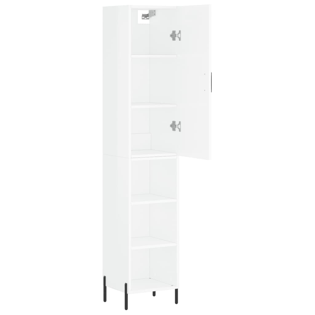 Tall cabinet, high-gloss white, 34.5x34x180 cm, engineered wood