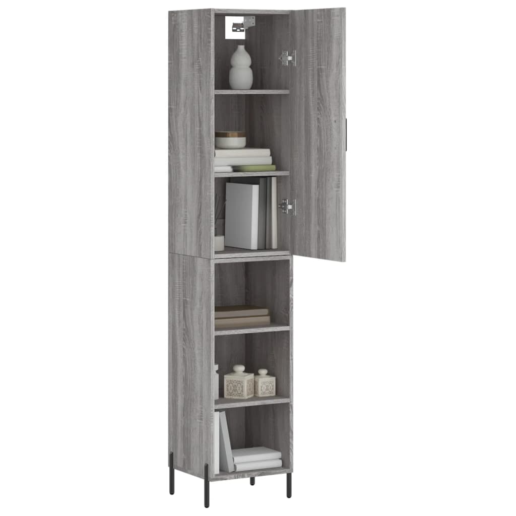 Tall cabinet, sonoma grey, 34.5x34x180 cm, engineered wood