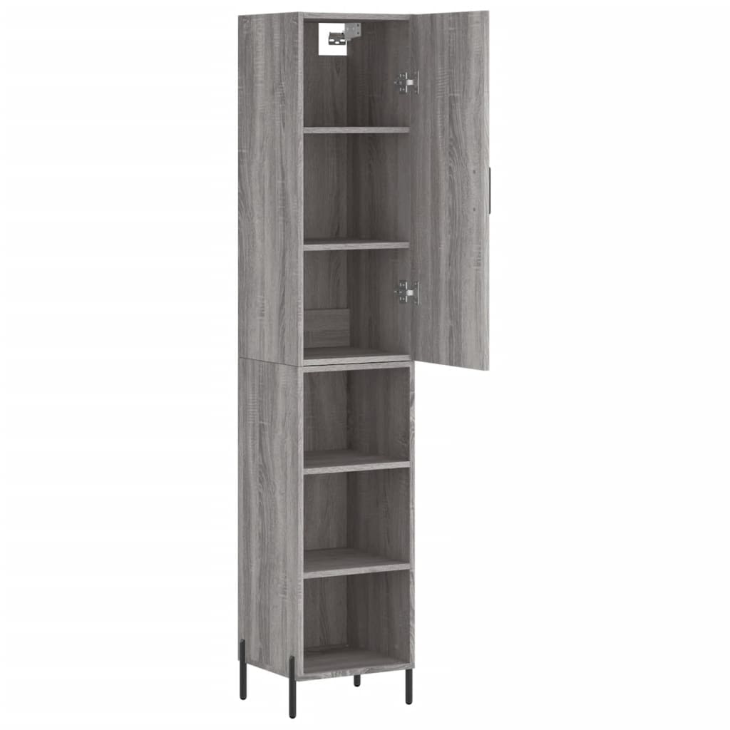 Tall cabinet, sonoma grey, 34.5x34x180 cm, engineered wood