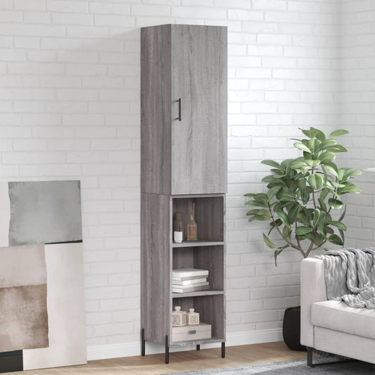 Tall cabinet, sonoma grey, 34.5x34x180 cm, engineered wood