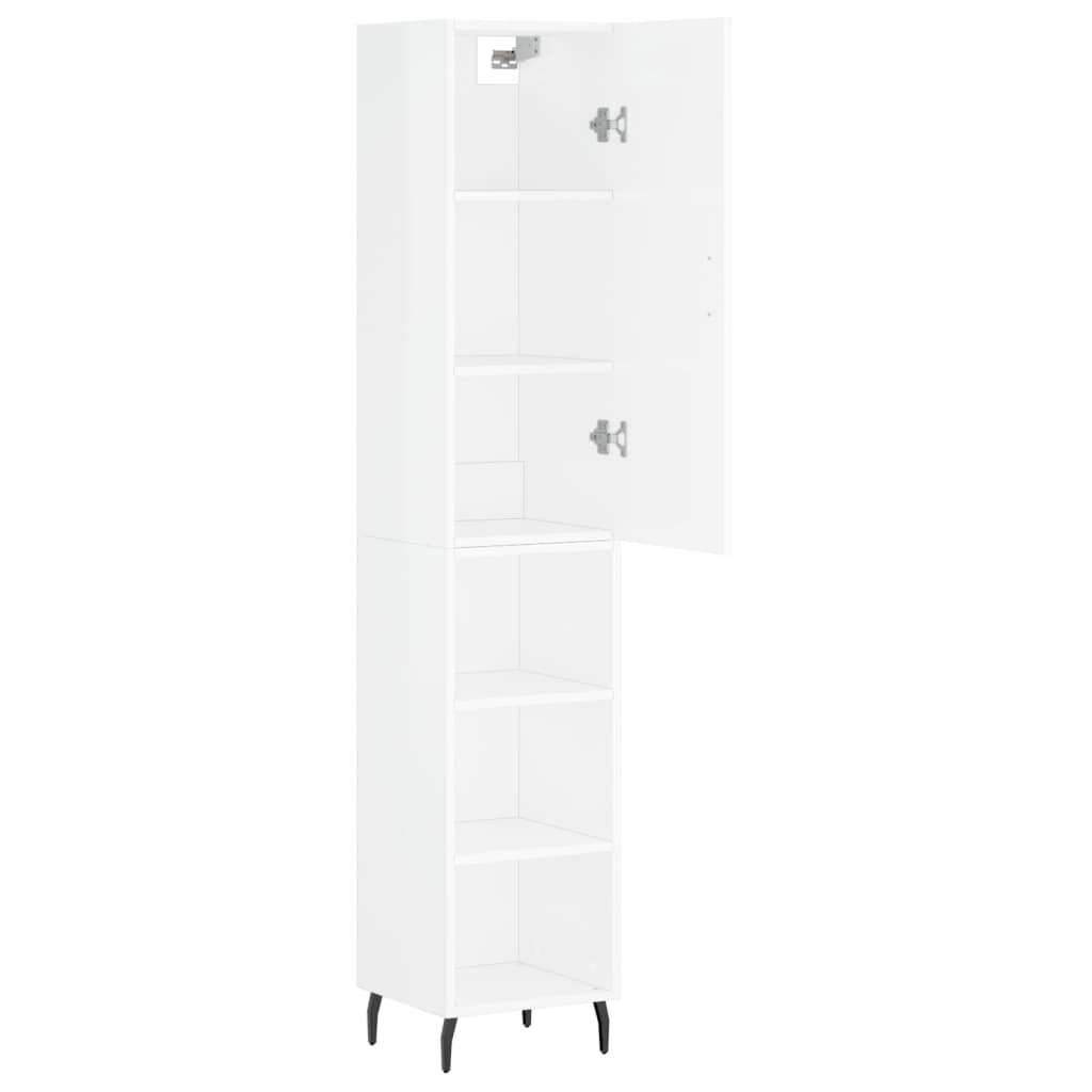 Tall cabinet, high-gloss white, 34.5x34x180 cm, engineered wood